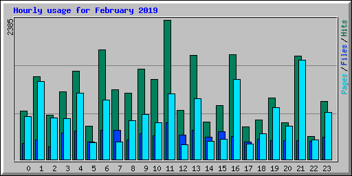 Hourly usage for February 2019