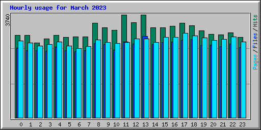 Hourly usage for March 2023